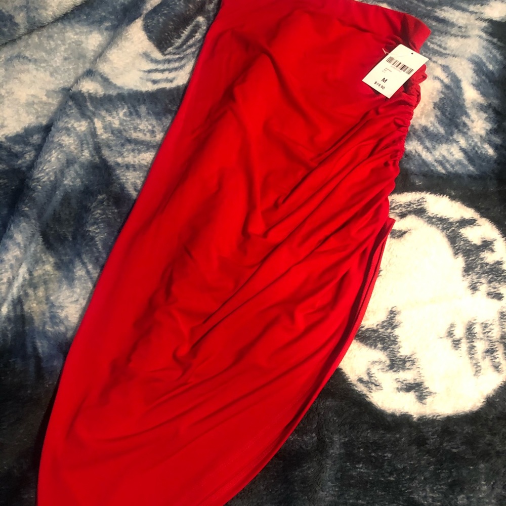 Red midi skirt Forever 21